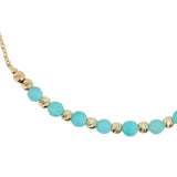 18ct Solid Gold Turquoise Bead Bracelet