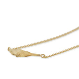 18ct Solid Yellow Gold Feather Necklace