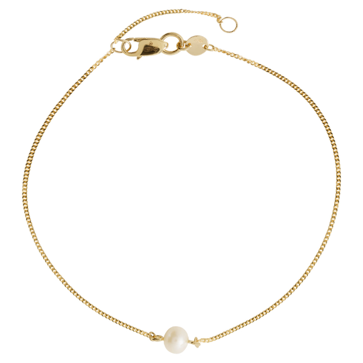 18ct Solid Gold Pearl Bracelet