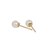 Yellow Gold Pearl Stud Earrings