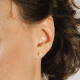 Yellow Gold Pearl Stud Earrings