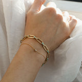 18ct Yellow Aqua Enamel Link Chain Bracelet