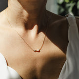 18ct Solid Yellow Gold Feather Necklace