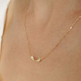 18ct Solid Yellow Gold Feather Necklace