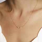 18ct Solid Yellow Gold Feather Necklace