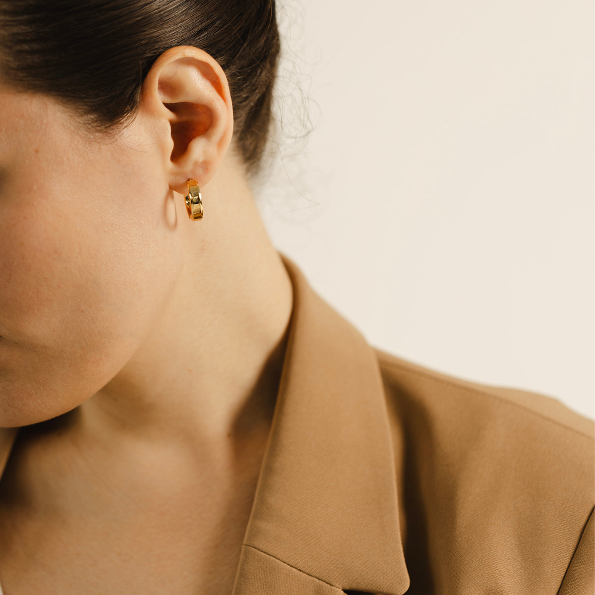 18ct Solid Gold Thick Chunky Hoop Earrings