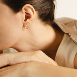 18ct Solid Gold Double Sided Hoop Earrings