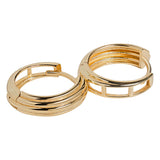 18ct Solid Gold Double Sided Hoop Earrings