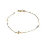 18ct Solid Gold Evil Eye Bracelet