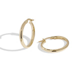 18ct Solid Gold Large Thin Gold Hoop Earrings