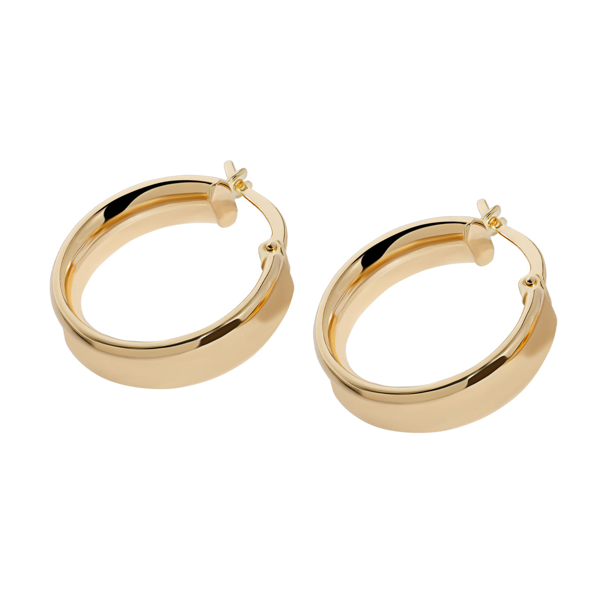 18ct Solid Gold Thick Chunky Hoop Earrings