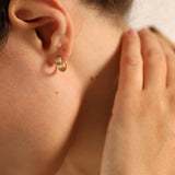18ct Solid Gold Double Sided Hoop Earrings