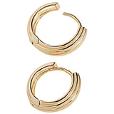 18ct Solid Gold Double Sided Hoop Earrings