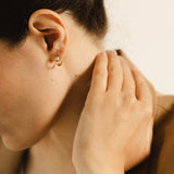 18ct Solid Gold Double Sided Hoop Earrings