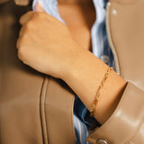 18ct Solid Yellow Gold Double Link Bracelet