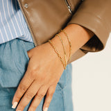 18ct Solid Yellow Gold Double Link Bracelet