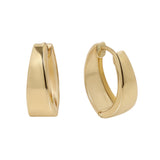 18ct Chunky Curved Gold Hoop Earrings