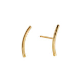 18ct Solid Gold Curved Bar Earrings