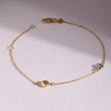 18ct Solid Gold Evil Eye Bracelet