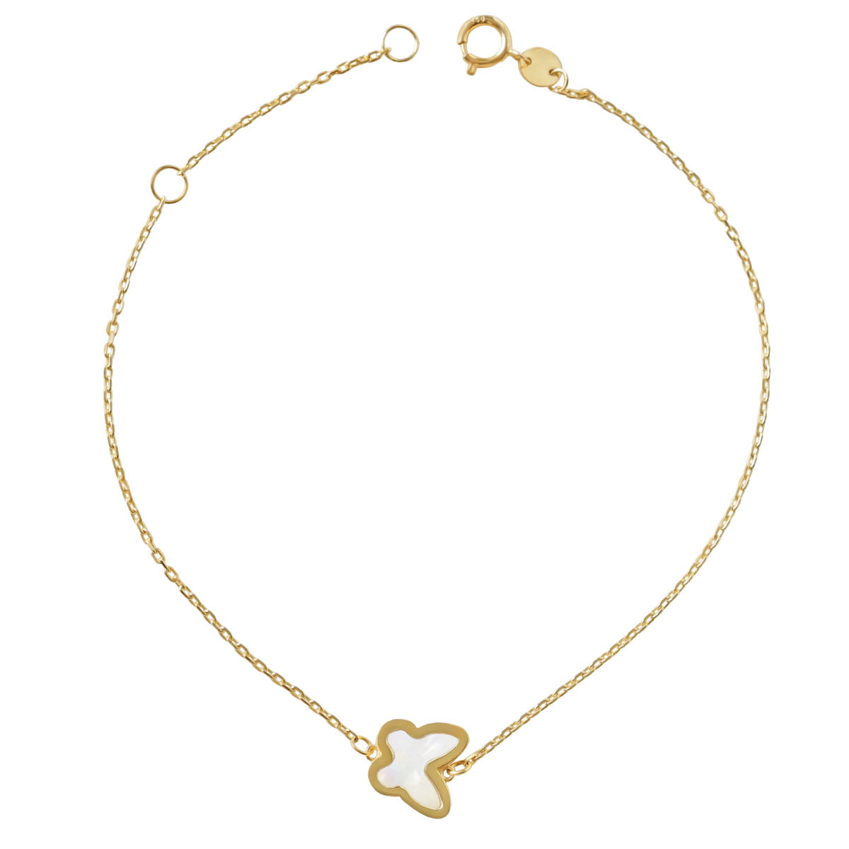 18ct Gold Pearl Butterfly Chain Bracelet