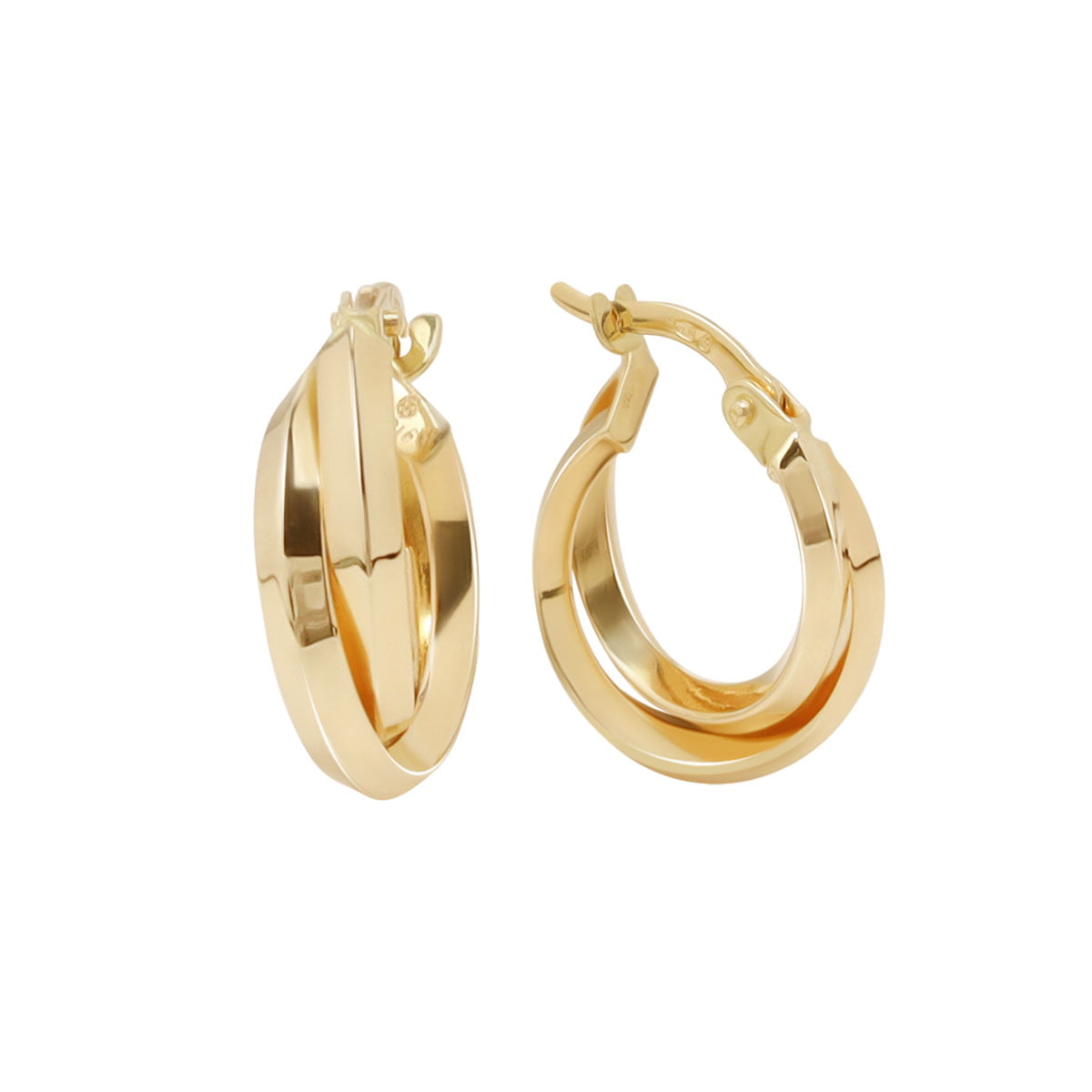 18ct Round Gold Hoop Earrings