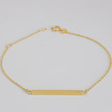 18ct Solid Gold Chain T Bar Bracelet for women