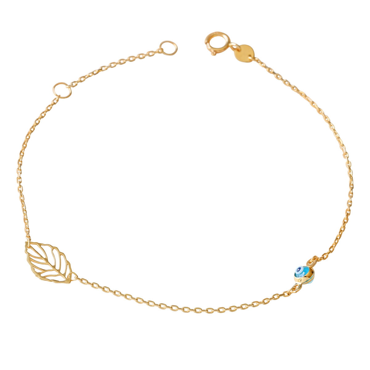 18ct Solid Gold Evil Eye Bracelet