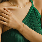 18ct Solid Gold Thin Box Chain Bracelet-4