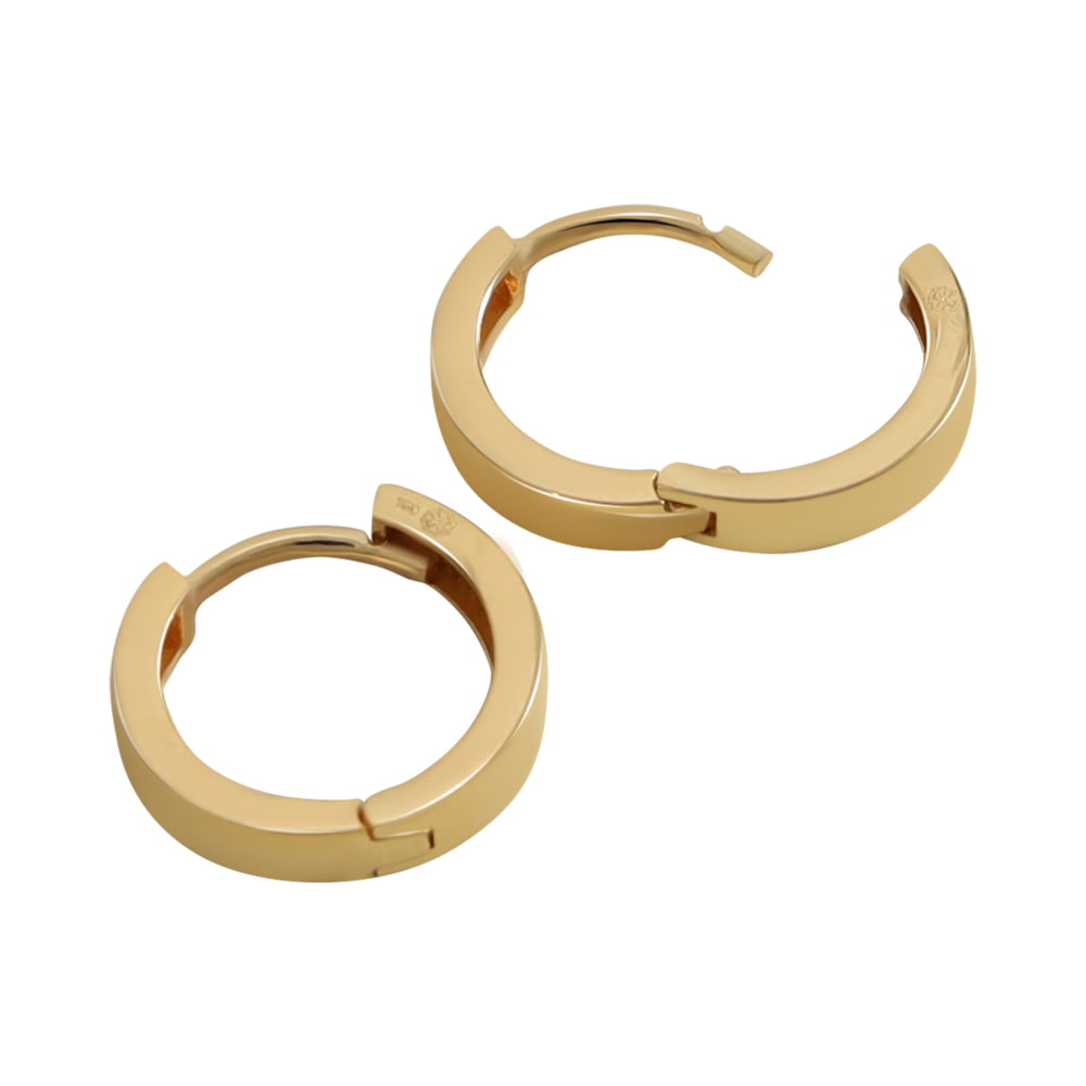 18ct Solid Yellow Gold 12mm Huggie Hoops
