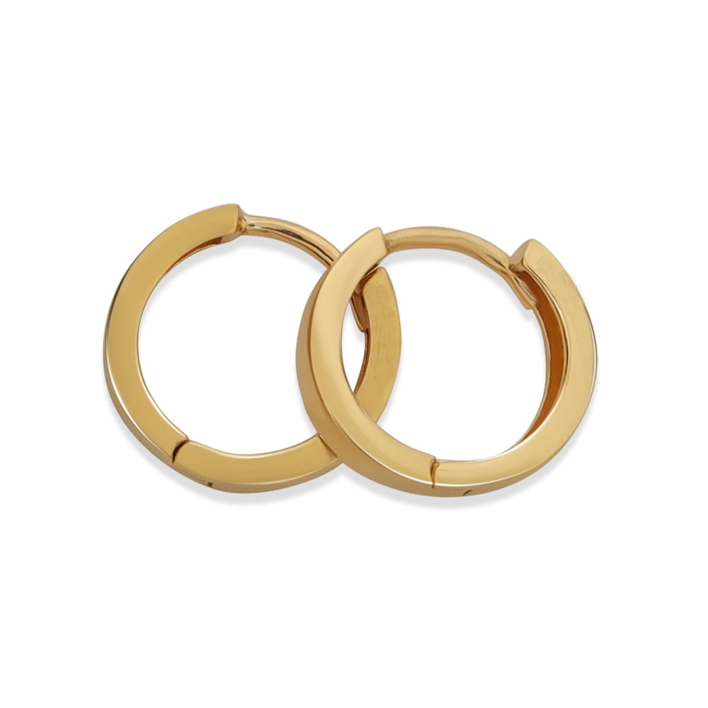 18ct Solid Yellow Gold 12mm Huggie Hoops