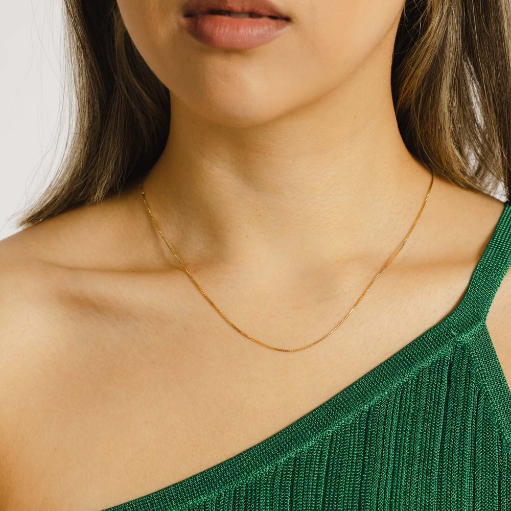 18ct Solid Yellow Gold Box Chain -1