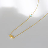 18ct Solid Yellow Gold Evil Eye Necklace
