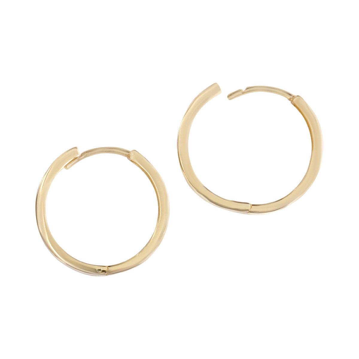 18ct Solid Yellow 17mm Plain Gold Hoop Earrings