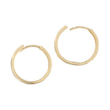 18ct Solid Yellow 17mm Plain Gold Hoop Earrings