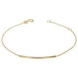 18ct Yellow Gold Curved T Bar Bracelet