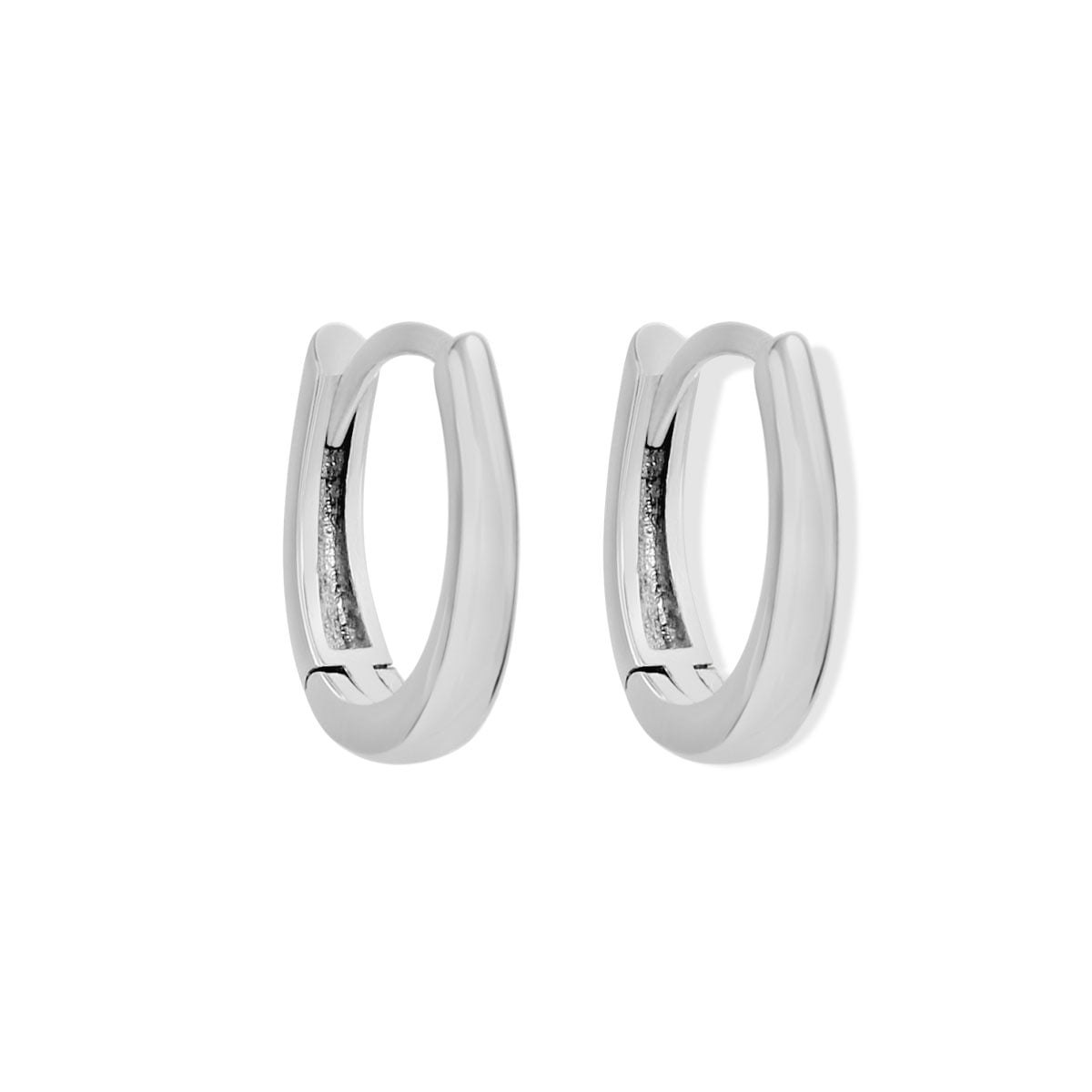 18ct White Gold Small Thin Hoop Earrings