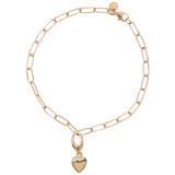 18ct Yellow Gold Heart Pendant Charm Bracelet