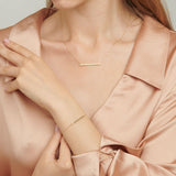 18ct Yellow Gold Midi Gold T Bar Necklace for Women