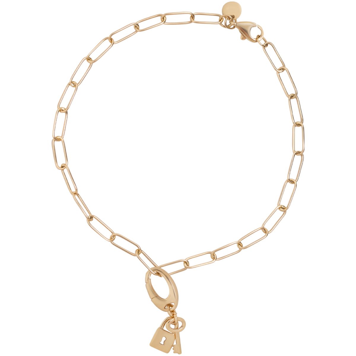 18ct Yellow Gold Mini Lock & Key Charm Bracelet