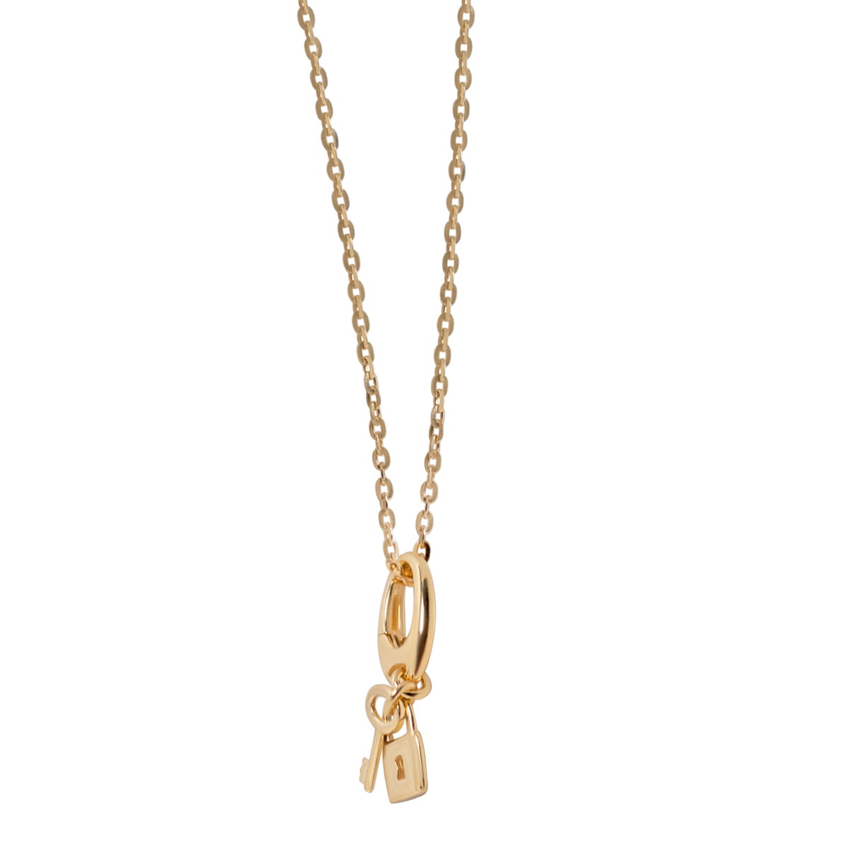18ct Yellow Gold Mini Lock & Key Pendant Charm