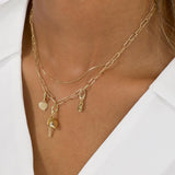 18ct Yellow Gold Mini Love Lock & Key Charm