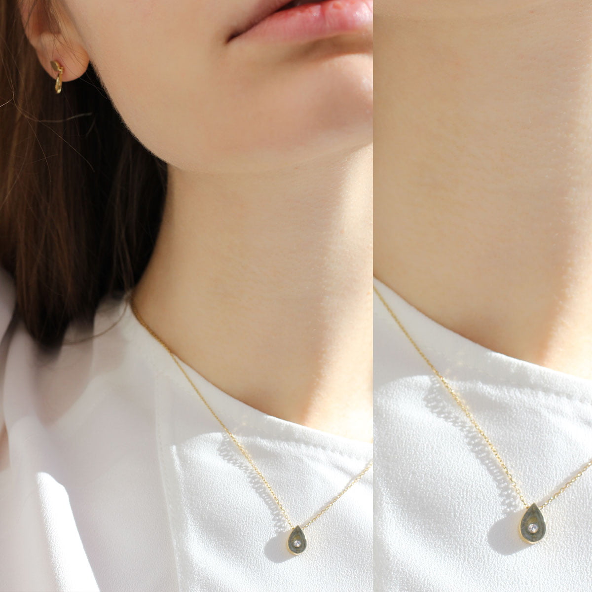 18ct Yellow Gold Pear Drop Pendant Necklace