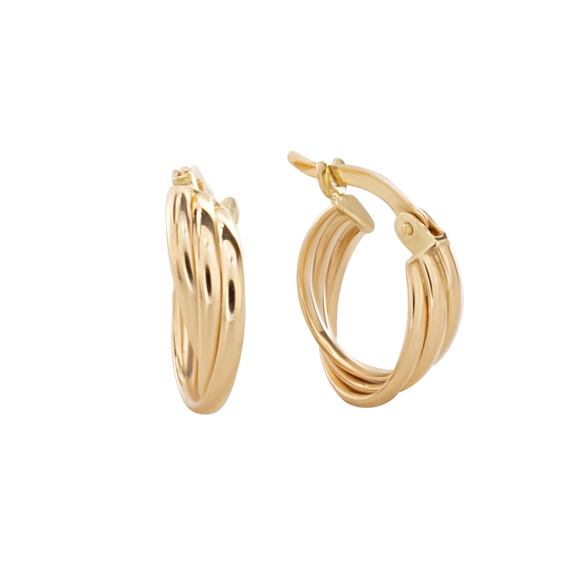 18ct Yellow Gold Swivel 13mm Hoop Earrings