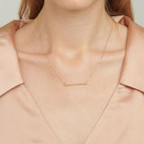 18ct Yellow Gold T Bar Chain Necklace_