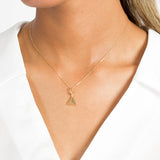 18ct Yellow Gold Triangle Pyramid Pendant Charm