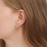 18ct Solid Yellow 17mm Plain Gold Hoop Earrings