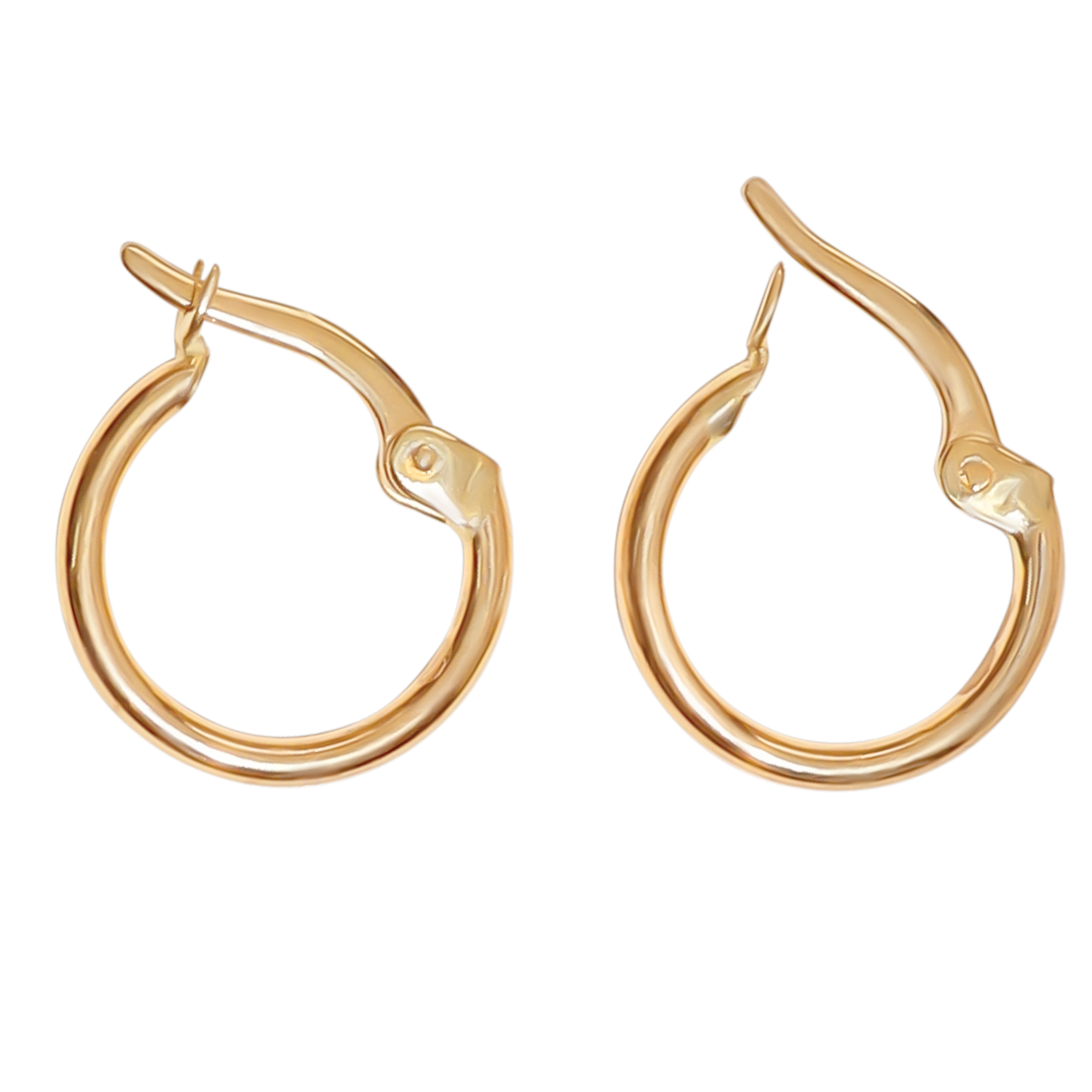 Solid Gold 10mm Small Sleeper Earrings