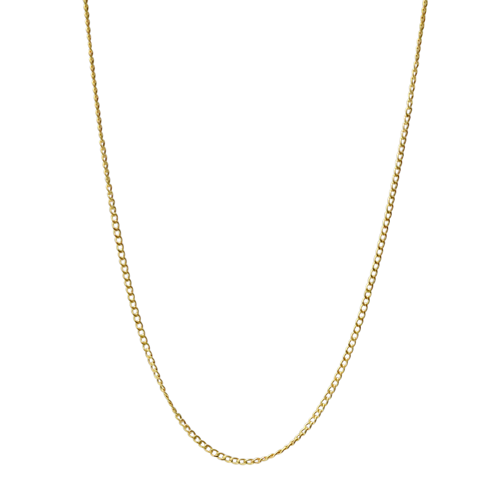 18ct Solid Gold Curb Chain Necklace