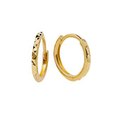 18ct Solid Gold Hammered 6mm Gold Hoops