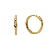 18ct Solid Gold Hammered 6mm Gold Hoops